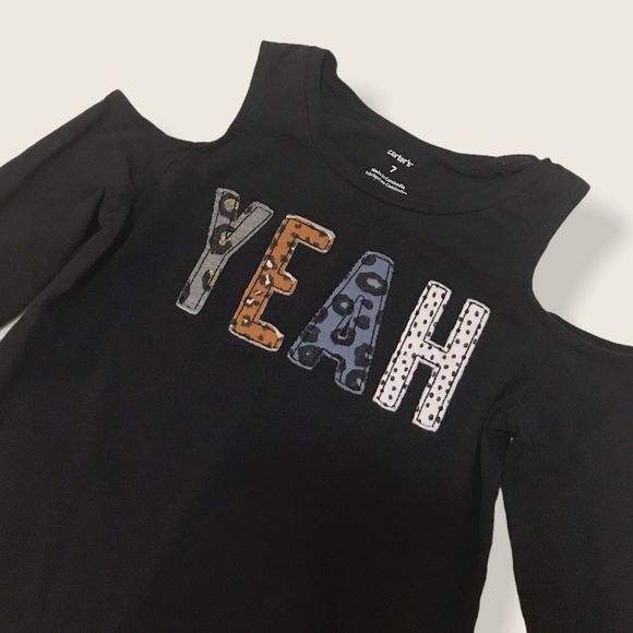 🌺 CARTER’S Graphic Cold Shoulder Long Sleeve Tee - Picture 2 of 5